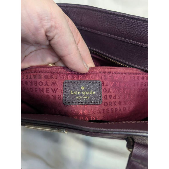 Kate Spade Dally Laurel Saffiano Leather Tote Plum Medium - Picture 13 of 16